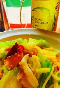 ツブ貝 キャベツ ペペロン